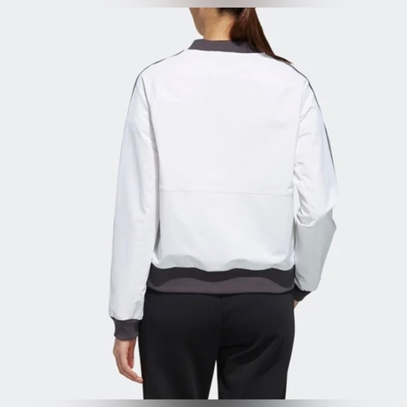 Adidas Stand Collar Sports Jacket White FK3509 medium - Picture 4 of 7